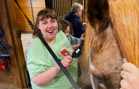 green-shirt-girl-horse-home-square